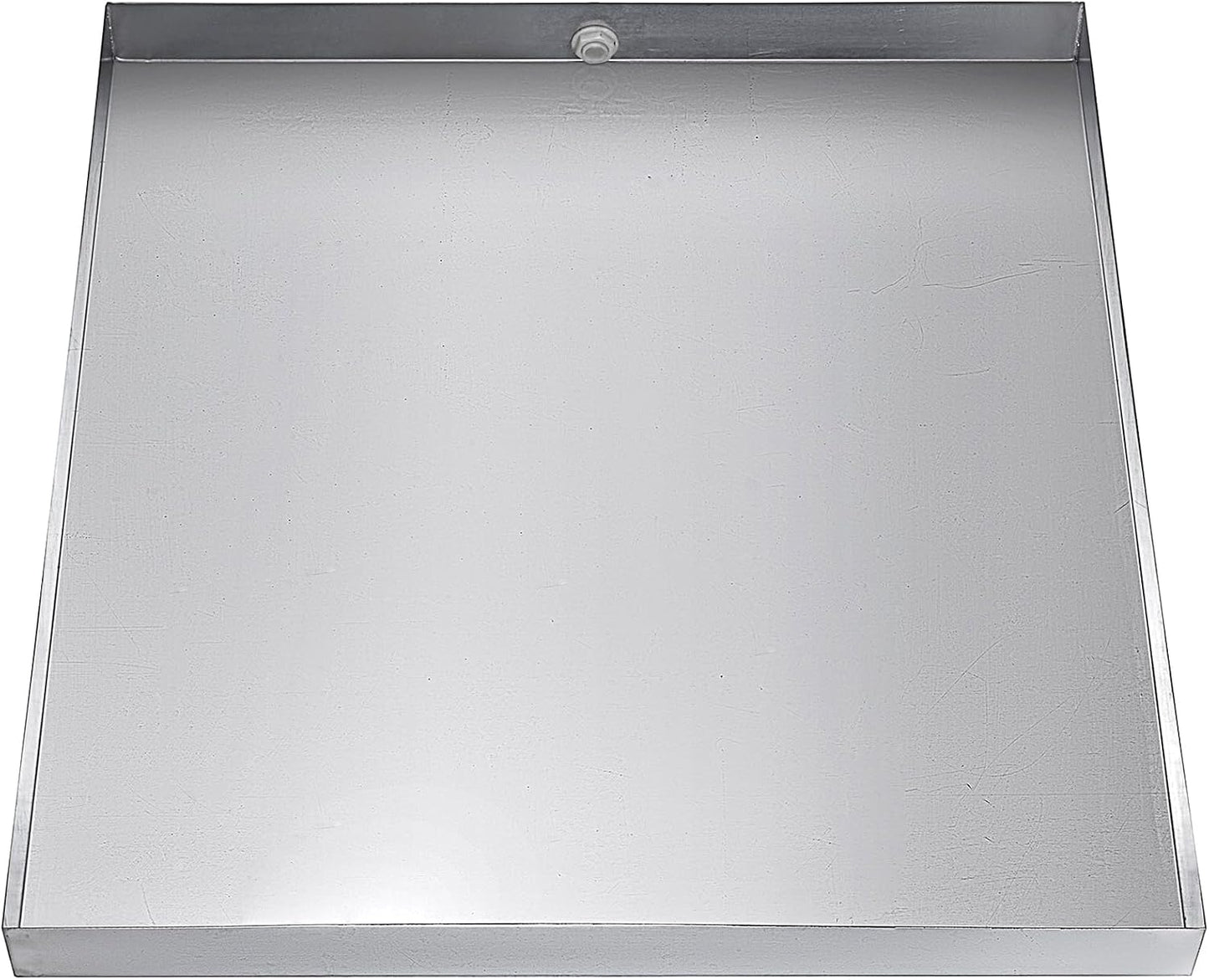 VEVOR 32 x 30 x 2.5 Inch Washing Machine Pan 18 GA Thickness 304 Stainless Steel Heavy Duty Compact Washer Drip Tray with Drain Hole & Hose Adapter
