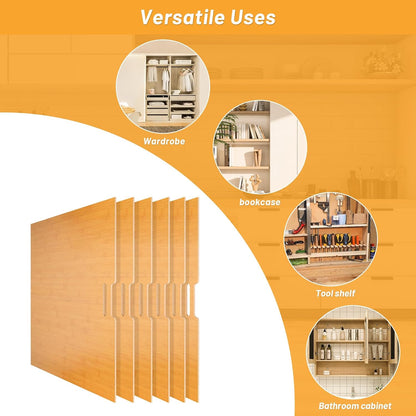 6 Pieces Wood Cabinet Dividers for Baking Sheets,DIY Kitchen Cabinet Dividers with 12 Slideways&36 Screws,Easy Install&Clean,Wood Tray Dividers for Cabinets, Kitchen,Utility Rooms, Bathrooms