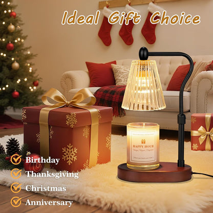 Imenlox Candle Warmer Lamp, with Timer & Dimmer, Adjustable Height, Christmas Birthday Mothers Day Gifts for Women Mom Her, House Warming New Home Thanksgiving Décor (Amber)