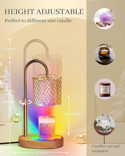 Candle Warmer Lamp with Timer Dimmer Adjustable Height for New Home Decor, Birthday Gifts for Women,Candle Warmer for Women Mom Christmas Mother's Day Gfit