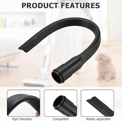 Dryer Vent Vacuum Hose Attachment, Flexible 25 Inch Crevice Tool for Lint Removal and Deep Cleaning, Flat Narrow Nozzle Fits 1-1/4" and 1-3/8" Vacuum Hoses