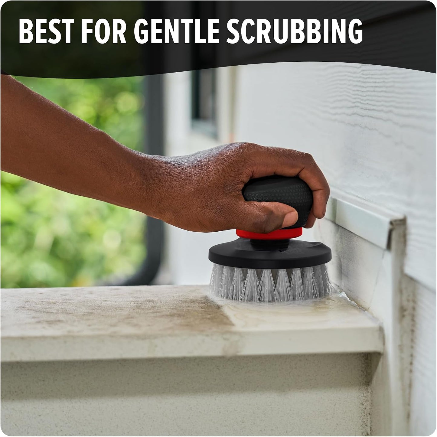 Dirt Devil Soft Bristle Cleaning Brush Set, Includes 2" & 3.5" Brushes | For Use on Glass, Hardwood, Ceramic and More, Gentle Cleaning, Scrubber Brush Drill Attachment for Cleaning