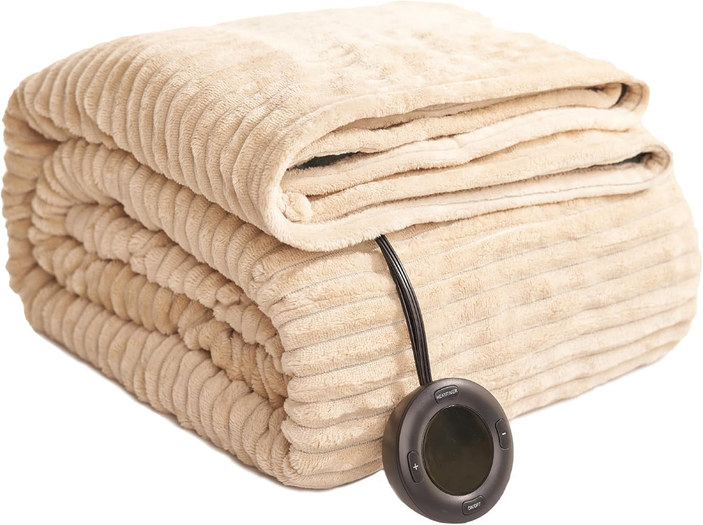 Heated Blanket 50x60”, 3 Hours Auto-Off Electric Blanket, Grey | 5 Heat Settings, Heating Blanket Machine Washable, Overheat Protection, Soft Fabric, Energy Efficient, Heat Throw for Office