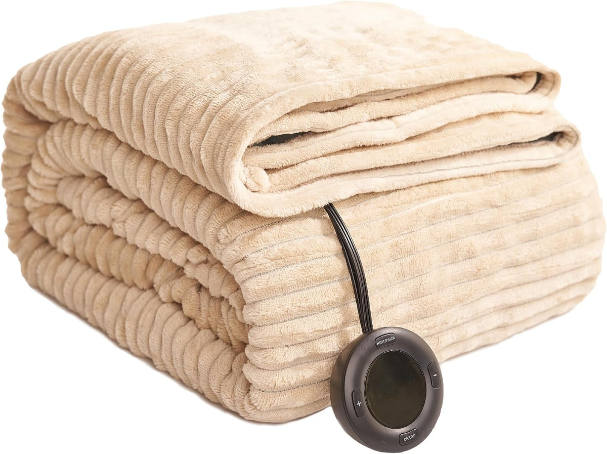 Heated Blanket 50x60”, 3 Hours Auto-Off Electric Blanket, Grey