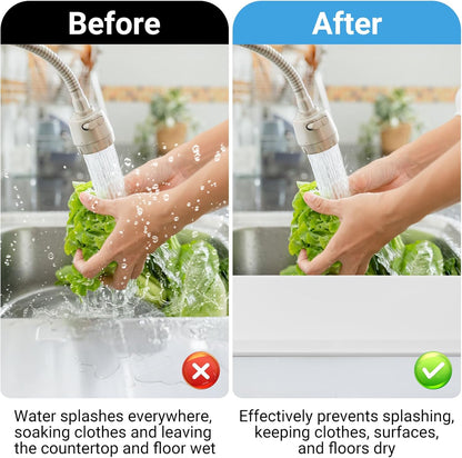 19.3 inch Silicone Sink Splash Guard, Splash Guard for Kitchen Sink Area, Backsplash Protector for Kitchen Countertop & Bathroom Bathtub with Non-Slip Strong Suction, White