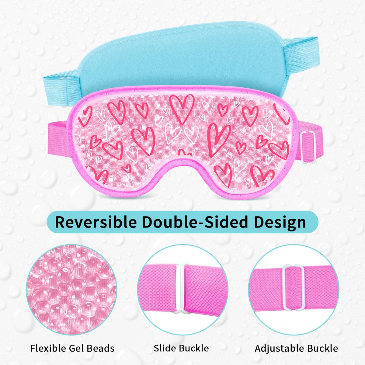 2PCS Cooling Eye Mask Gel Eye Mask, Reusable Hot Cold Therapy