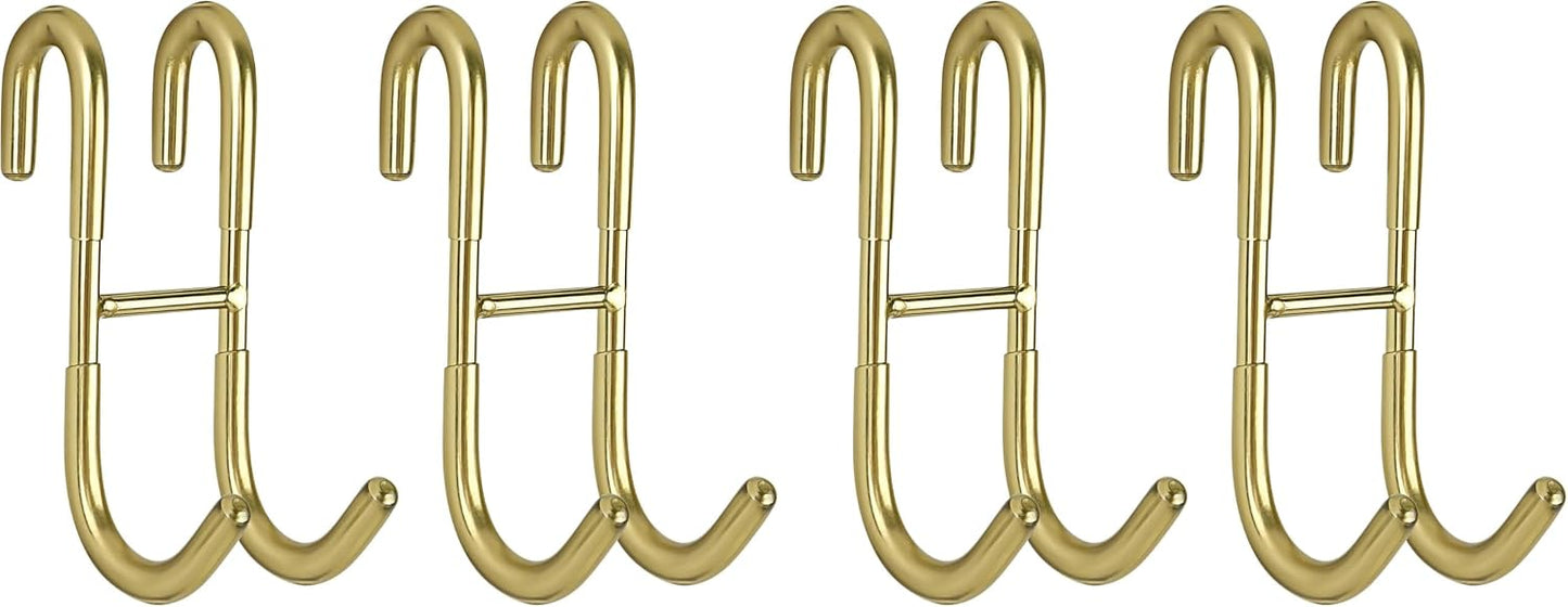 Shower Door Hooks (2-Pack), Towel Hooks for Bathroom Frameless Glass Squeegee Hooks, Black
