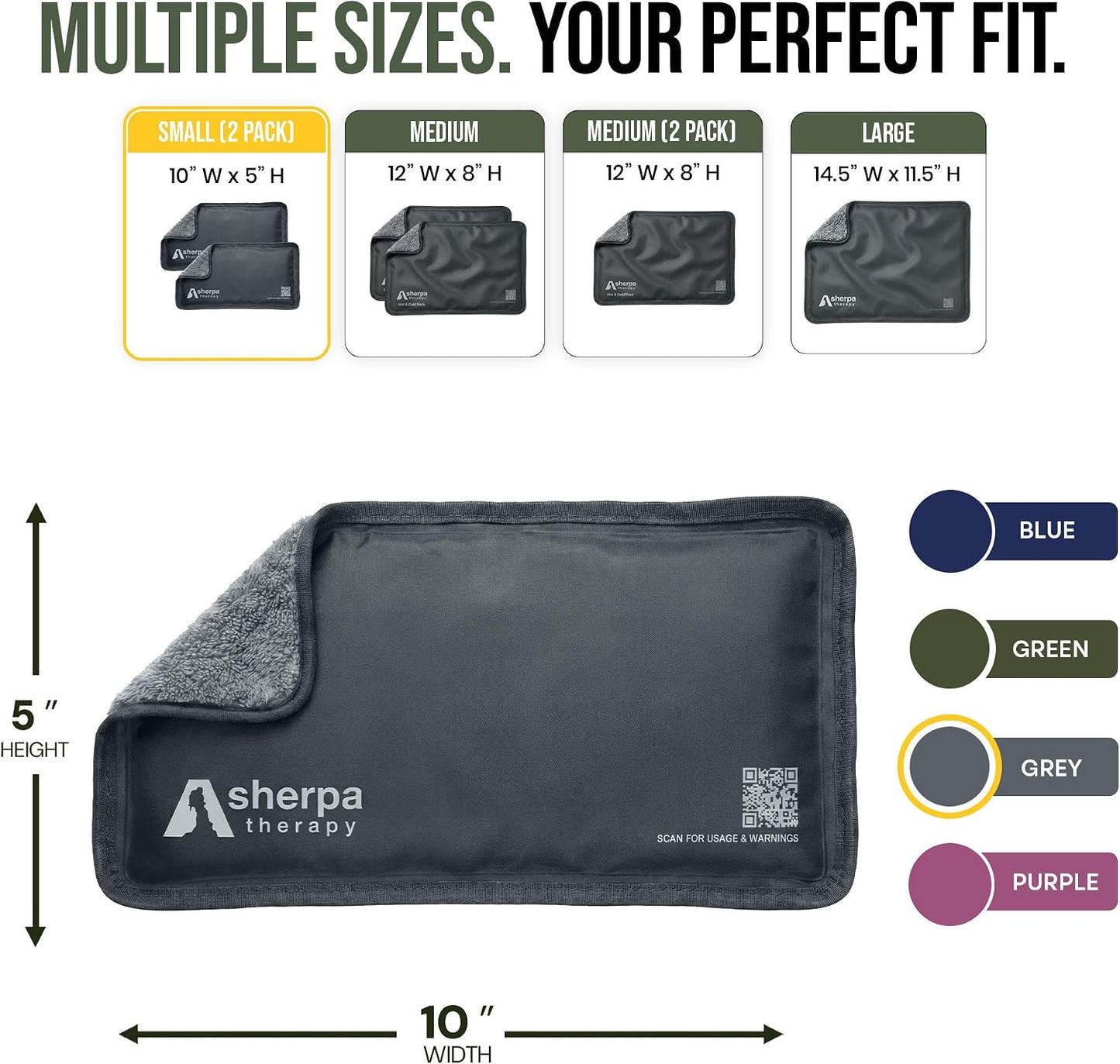 Medium Flexible Gel Ice Packs Reusable - Hot and Cold Soft Ice Packs for Injuries Reusable for Ankle, Arm, Foot, Leg, Back Pain Relief - 8" x 12" - Purple