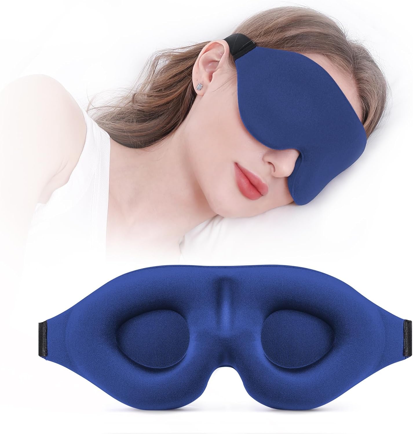YIVIEW Sleep Mask for Side Sleeper, Complete Light Blocking 3D Sleeping Eye Mask, Soft Breathable Eye Cover for Women Men, Relaxing Zero Pressure Night Blindfold | Soft Breathable Eye Cover for Women Men, 3D Sleeping Eye Mask Black, Relaxing Travel
