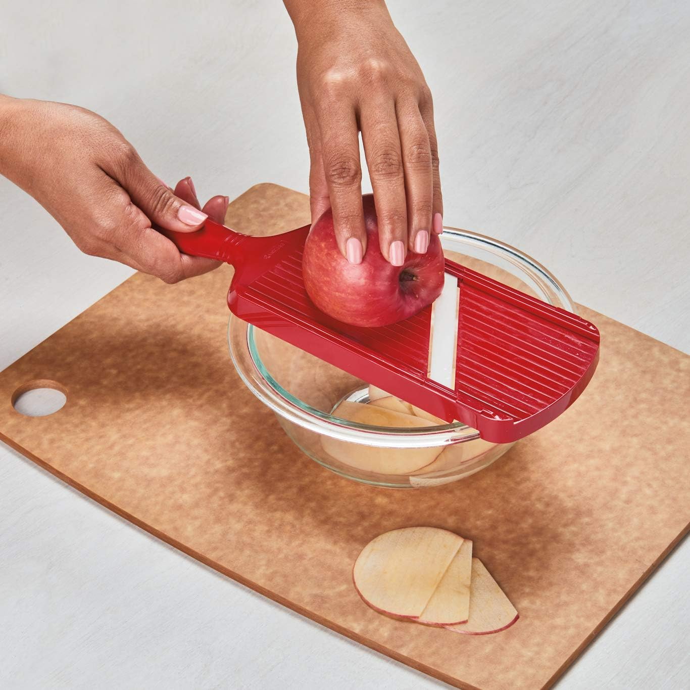 Kyocera Advanced Ceramic Adjustable Mandoline Vegetable Slicer w/ Handguard-Red 11" x 4" | KYOCERA Adjustable Mandoline Slicer: Ultra-Sharp Ceramic Blade with 4 Thickness Settings for Precision Vegetable Slicing