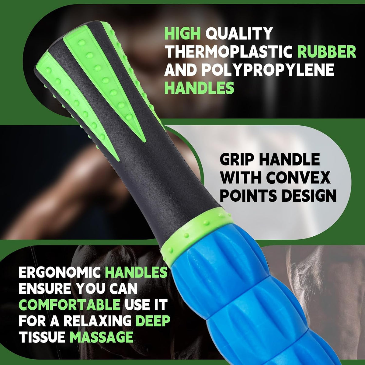 Massage Roller Stick,Muscle Roller Stick for Athletes,Liposuction Massage Roller for Lymphatic Drainage, for Relief Muscle Soreness, Trigger Points, Help Runner Legs, Back Recovery