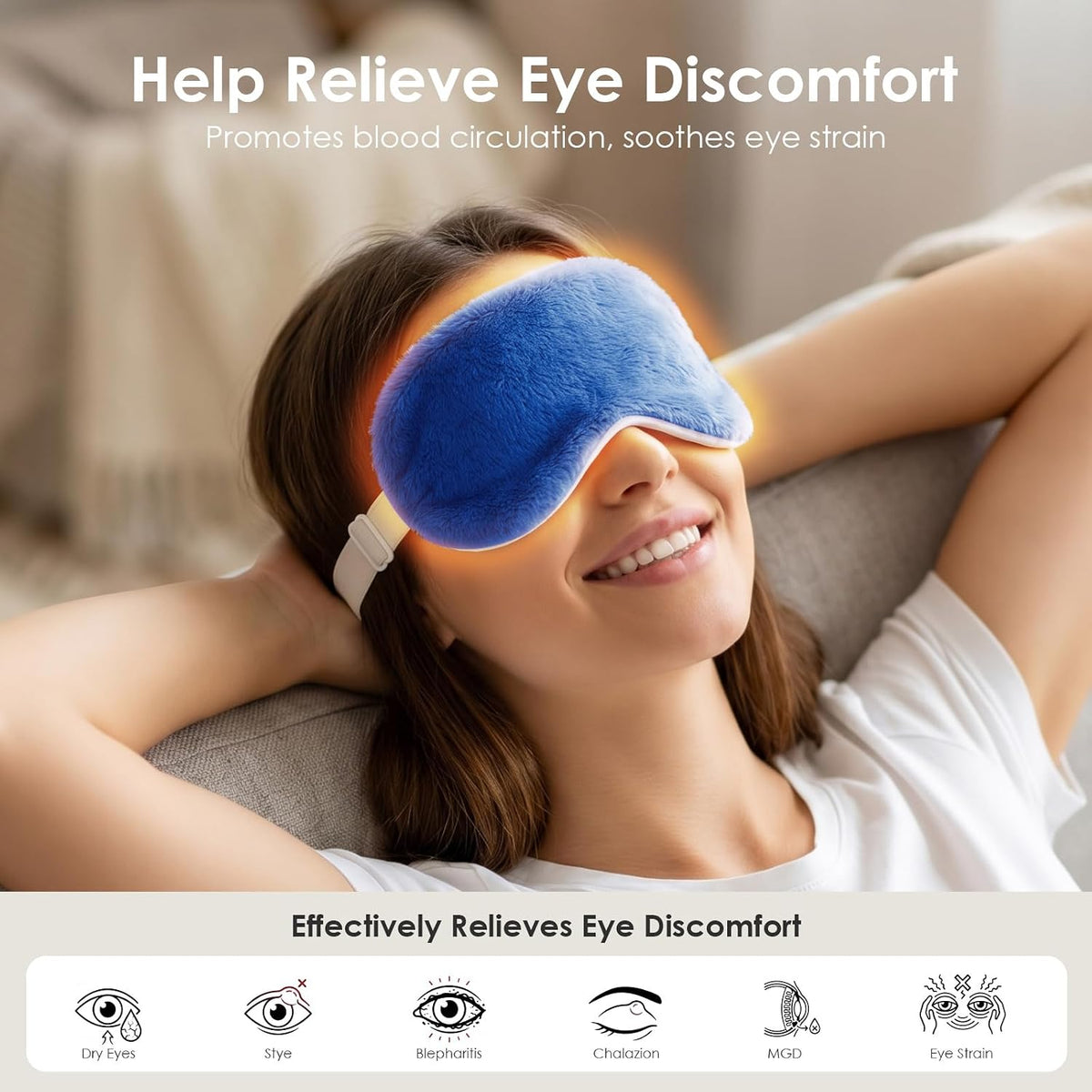 MORLIDEN Heated Eye Mask for Dry Eyes & Stye - Microwavable Warm Compress