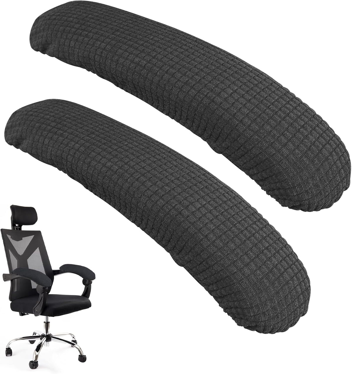 Vin Beauty Office Chair Armrest Covers, 2Pcs Office Removable Arm Rest Covering, Elastic Chair Armrest Covers, Office Seat Hand Rest Protector, Arm Covers Protectors for Office Chair(Black)