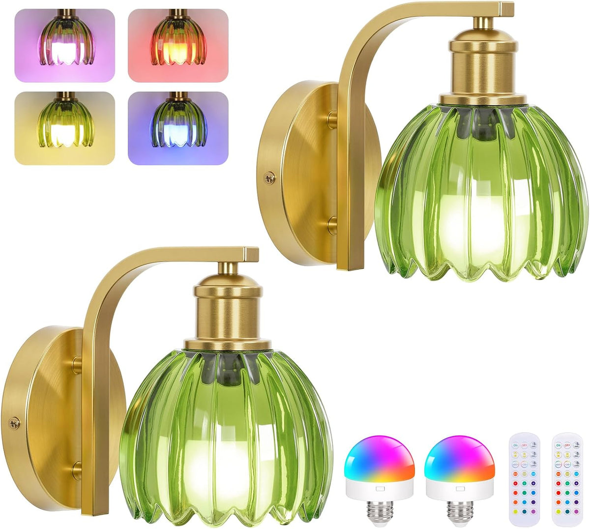 Vintage Battery Operated Wall Sconce, Wireless Wall Lights with Bulbs