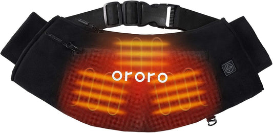 ororo 3-Zone Heated Hand Warmer Pouch and Muff with Rechargeable Battery | Up to 14 hrs, soft fleece lining, wind-resistant cuffs, water-resistant shell, adjustable waist belt, and storage pockets