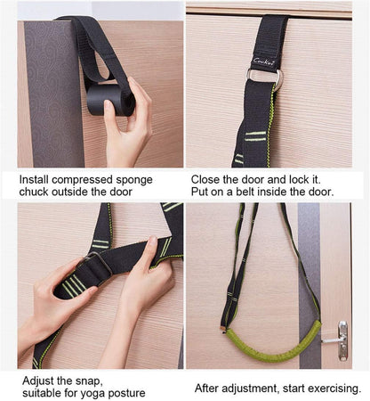 Yoga Fitness Stretching Strap, Door Flexibility Stretching Strap, Improve Leg Waist Back Flexibility Back Bend Assist Trainer, for Rehab Pilates Ballet Dance Cheerleading Splits Gymnastics