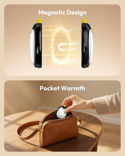 Gaiatop Magnetic Hand Warmers Rechargeable 2 Pack, Pocket Penguin | 3 Heat Levels, Reusable Portable Electric Heater for Travel Camping Hunting Golf, Stocking Stuffers Cute Gifts for Women Men