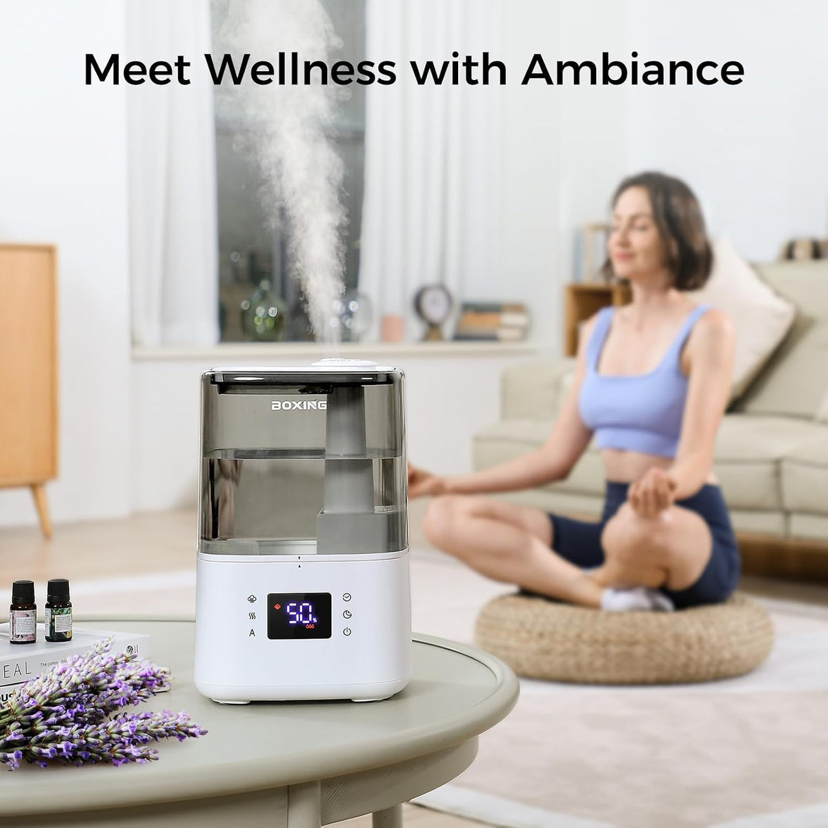 BOXING 4.5L Warm&Cool Mist Humidifier, Humidistat, Auto Mode, Remote,Timer