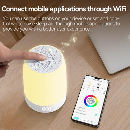 Teen Sound Machine White Noise Machine with 32 Soothing Sounds, Bluetooth Speaker Alarm Clocks for Bedrooms with Wake up Light, Night Light for Kids, Gifts for Teenage Girls Boys Women