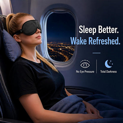 Ultra-Thin 3D Sleep Mask for Side Sleepers Women Men, Contoured Eye Mask for Lash Extensions, Light Blocking, Soft Breathable Lightweight Eye Mask for Sleep, Travel, Meditation,Airplane (Black)