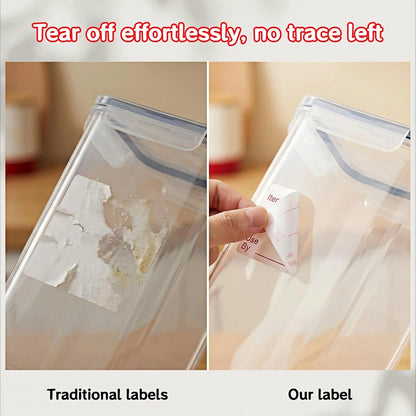 Food Storage Labels, 500 Per Roll, 1.97x0.98 Inch, Waterproof and Oil-Proof, Writable Date Stickers for Kitchen, Restaurant, Freezer Containers