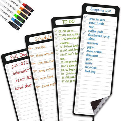 Magnetic Dry Erase Monthly Calendar Set - 15.5"x13" Monthly and 8.5"x13" Weekly Calendar for Fridge - 6 Extra Fine Point Markers Included - Shipped Flat