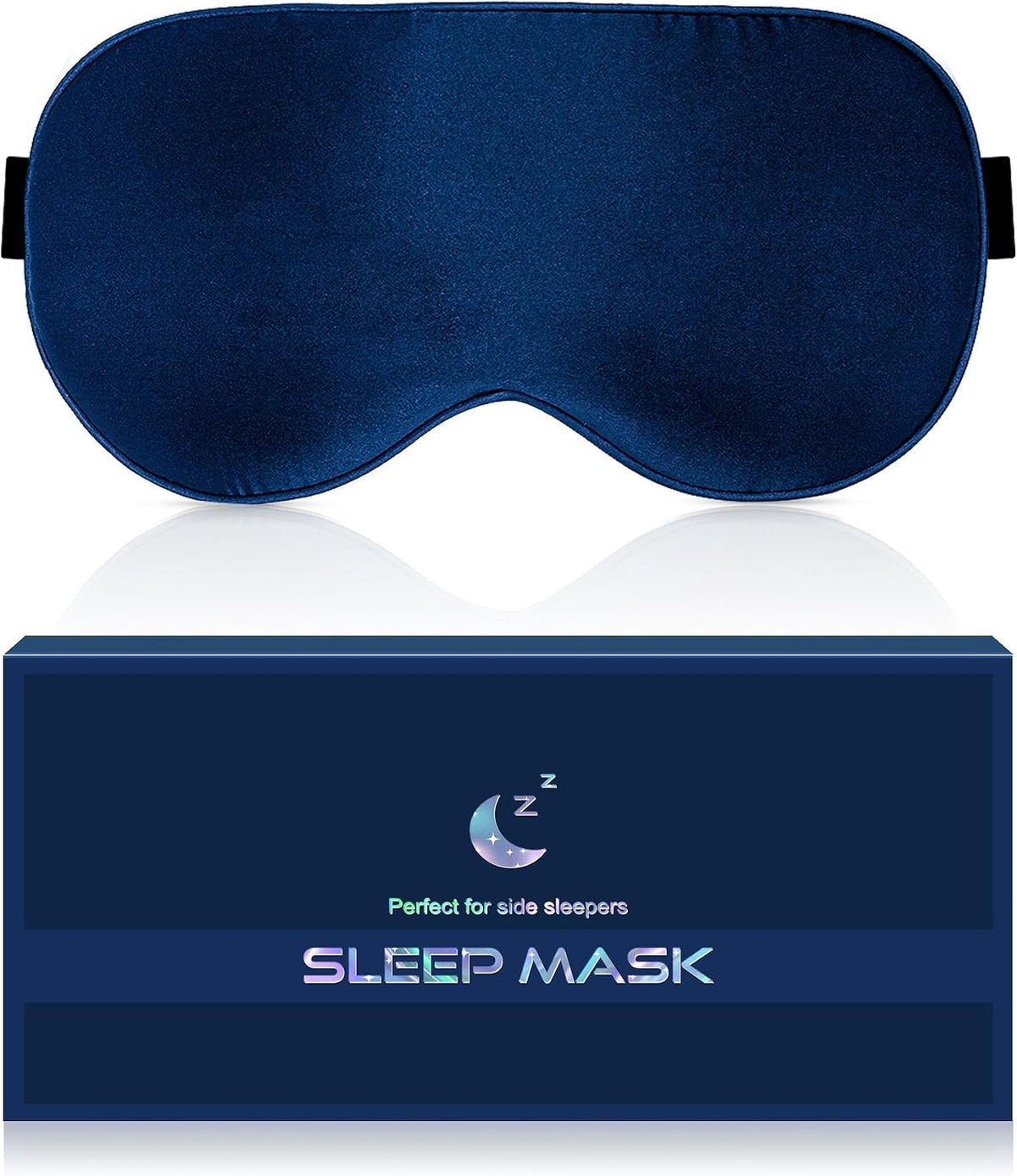 Silk Sleep Mask for Women and Men - Soft Breathable Organic Natural Mulberry Silk Fabric Blackout Eye Mask with Adjustable Straps No Pressure Eye Mask for Travel Essentials Gifts (Black)