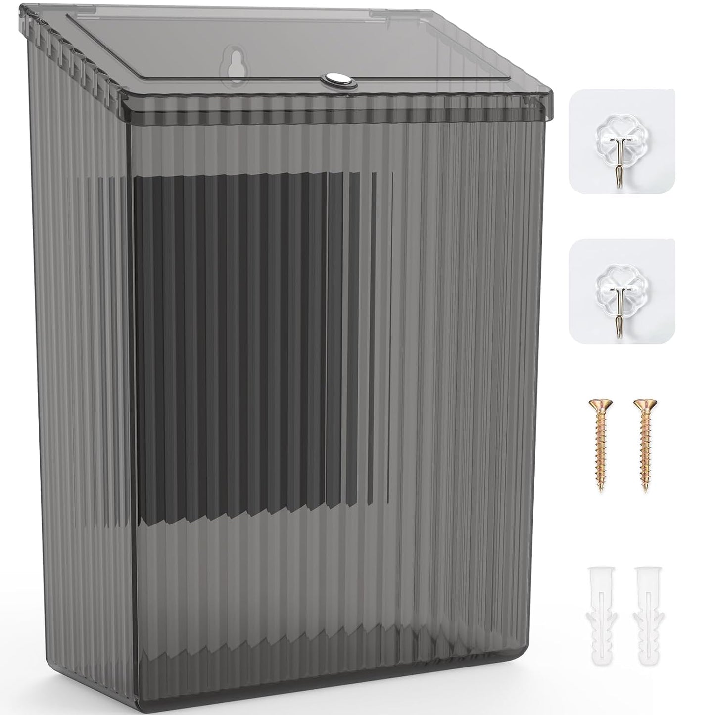 Sealegend Magnetic Trash Can with Lid, Space Saving Lint Bin Black | Wastebasket for Kitchen, Refrigerator, Cabinet, Bathroom & Laundry Room