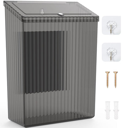 Sealegend Magnetic Trash Can with Lid, Space Saving Lint Bin Black | Wastebasket for Kitchen, Refrigerator, Cabinet, Bathroom & Laundry Room