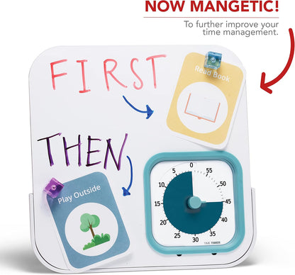 TIME TIMER MOD with Dry Erase Board — 60-Minute Visual Countdown Timer with Magnetic Whiteboard — for Notes, Chores, Classroom and Office Reminders, Visual Schedules, for Kids and Adults (Orange)