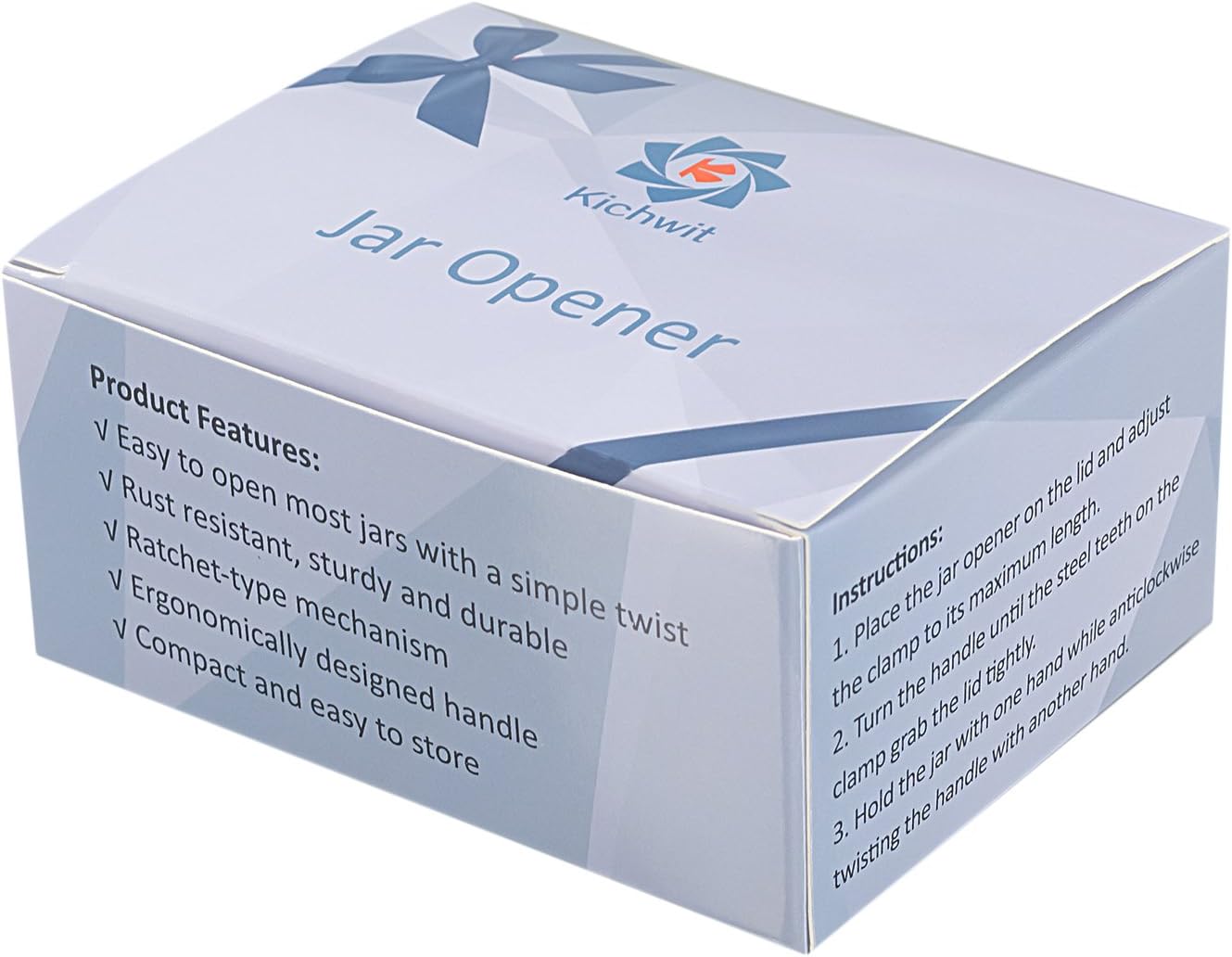 Kichwit Jar Opener for Arthritis, Stainless Steel | Jar Lid Opener for Small and Medium Jar Lids