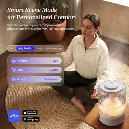 Levoit Humidifiers for Bedroom Large Room, 6L, 60H Runtime, 26dB, Smart App