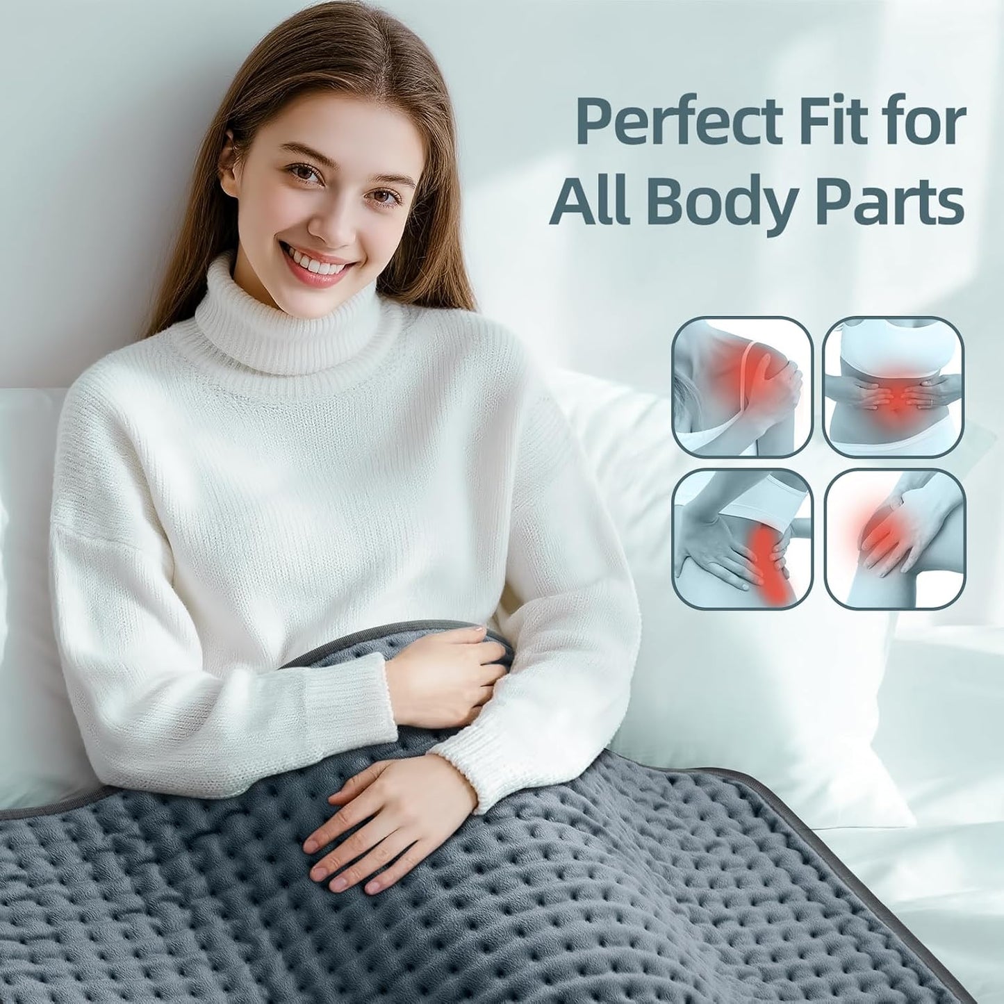 17"x33" Heating Pad XXXL for Back Pain, Extra Large Heated Pad for Neck/Shoulders/Legs/Knees/Feet/Cramps, Birthday Fathers Mothers Day Gifts for Mom Dad Women Men Grandma Her, 6 Heat Settings Auto-Off