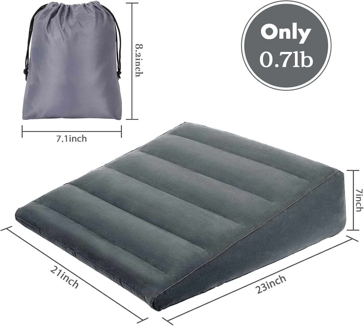 USHMA Inflatable Wedge Pillow for Sleeping, Portable Travel Wedge Pillow for Sitting in Bed, Inflatable Wedge Pillows for Travel, Blow Up Under Knee Pillow