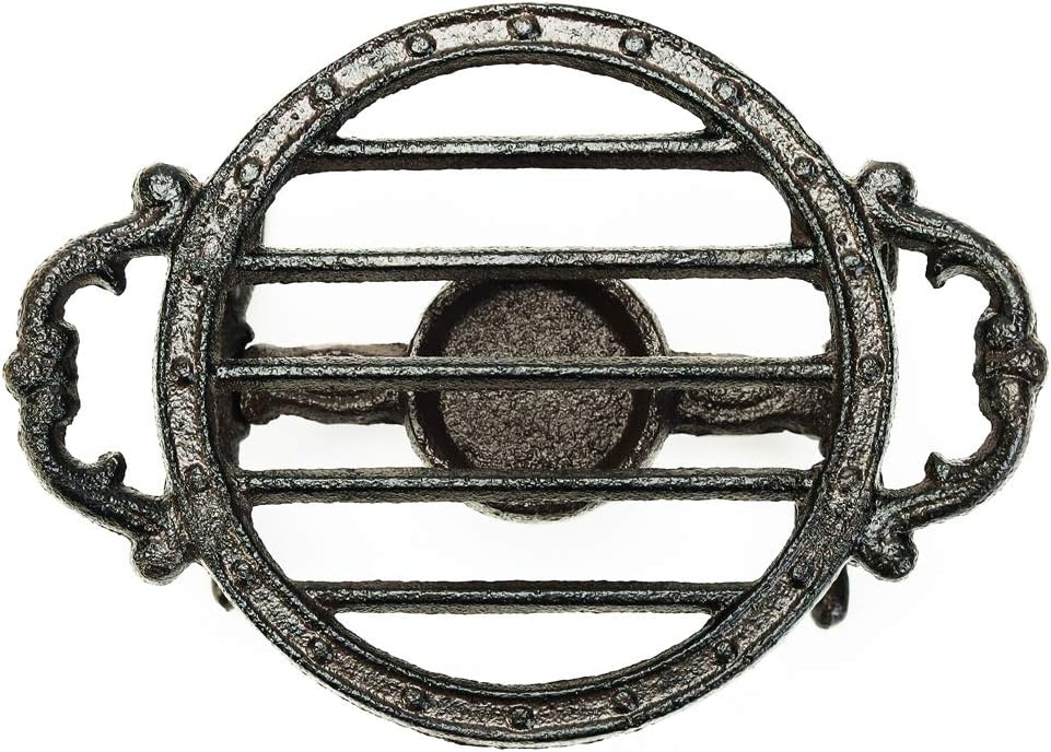 Sungmor Cast Iron Teapot Warmer - Rustic Design with Tealight Holder | Heavy Duty & Decorative Candle Holder Stands for Heat Food Coffee Milk or Tea