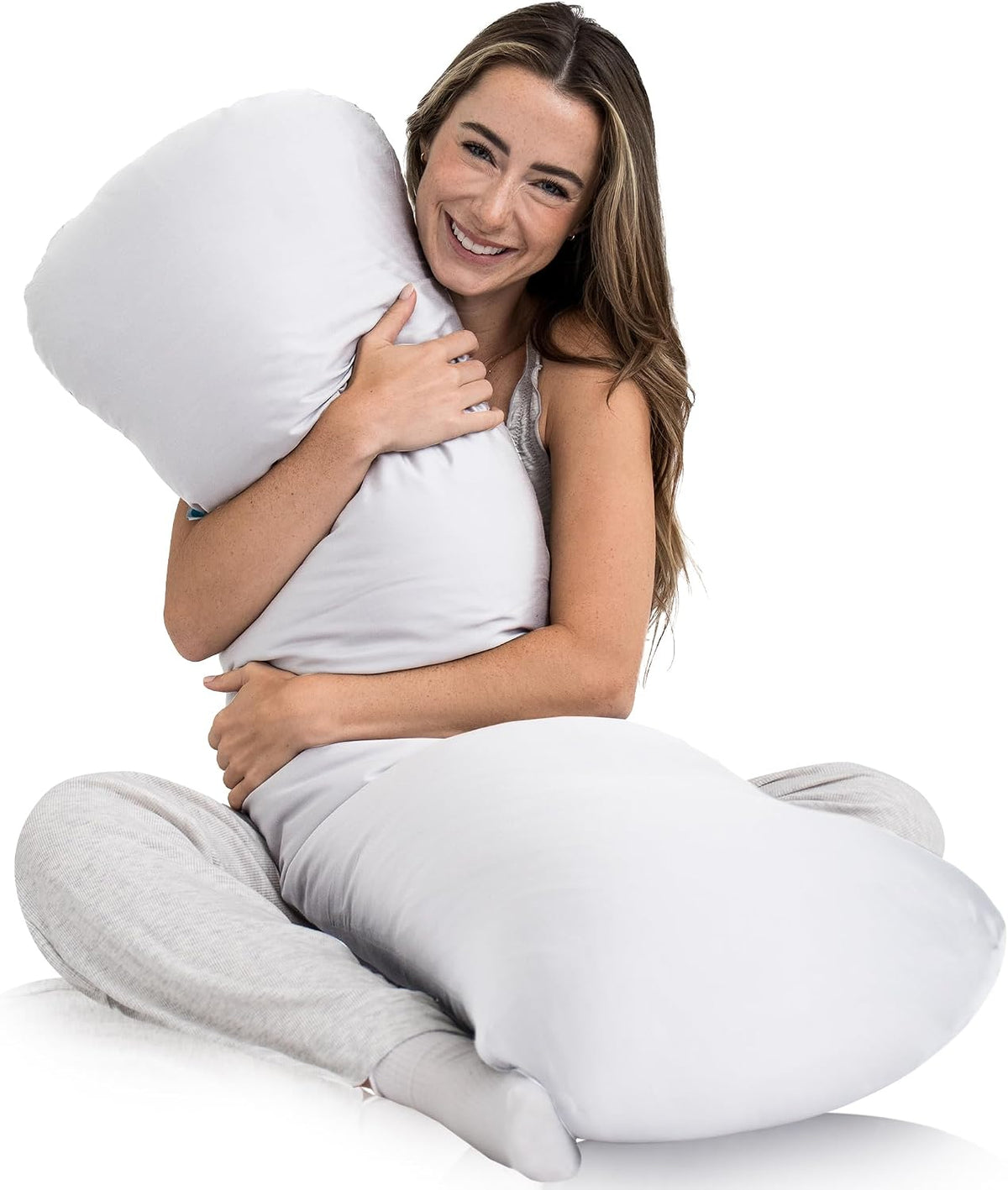 SleepCloud Weighted Body Pillow 6.5lbs, Cooling Tencel Cover, 41” x 10”