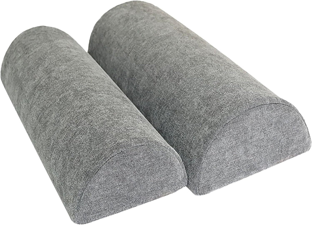 1/2 Pack Half Moon Bolster Pillow for Legs, Knees, Lower Back and Head | Lumbar Support Pillow for Bed, Sleeping | Semi Roll for Ankle and Foot Comfort - Machine Washable Cover(09,M:50x17x9cm)