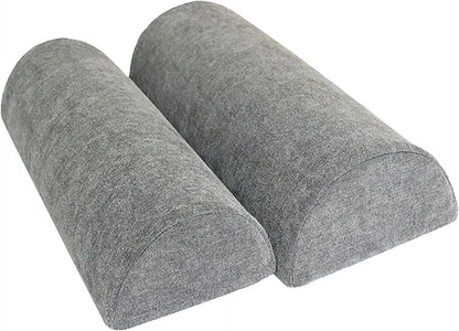 1/2 Pack Half Moon Bolster Pillow for Legs, Knees, Lower Back and Head | Lumbar Support Pillow for Bed, Sleeping | Semi Roll for Ankle and Foot Comfort - Machine Washable Cover(09,M:50x17x9cm)