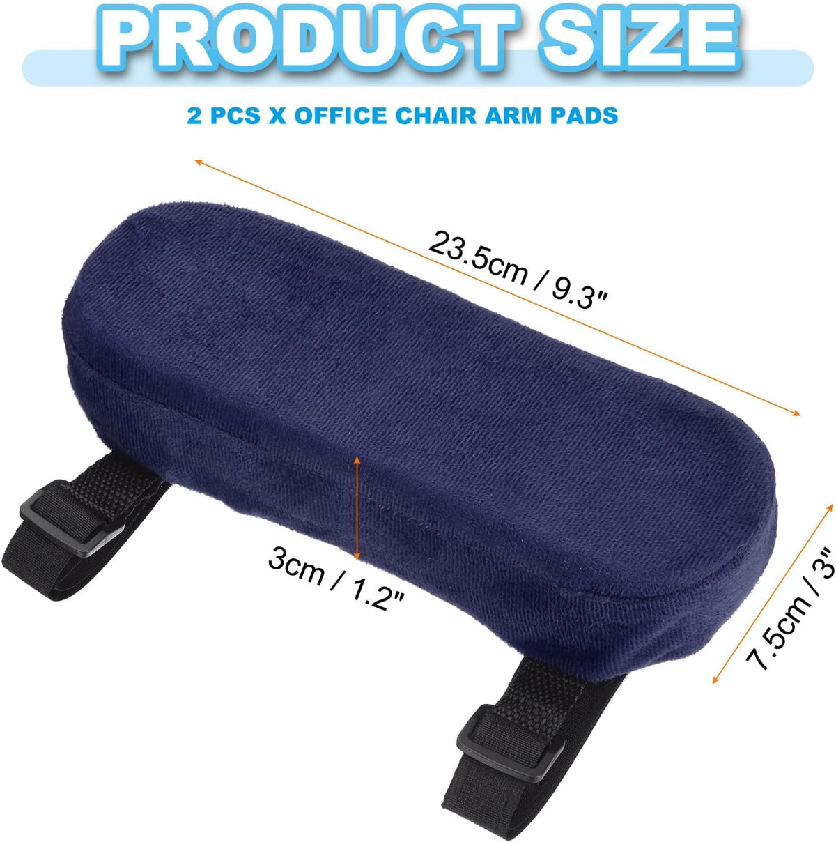 PATIKIL Office Chair Arm Pads, 2 pcs Office Chair Arm Cover Soft Office Chair Armrest Pads Memory Foam Cotton Removable Washable for Desk Computer Gaming, Purple Blue