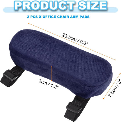 PATIKIL Office Chair Arm Pads, 2 pcs Office Chair Arm Cover Soft Office Chair Armrest Pads Memory Foam Cotton Removable Washable for Desk Computer Gaming, Purple Blue