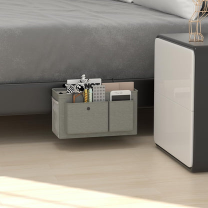 Bedside Caddy Bedside Storage Hanging Organizer for Bunk Dorm Bed Rail | Bed Caddy with Hooks, Top Bunks and Dorm Essentials for Water, Tissues, Tablets, Books, Phones, Remotes and Other Necessories
