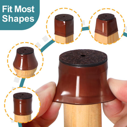 Ansible 24 Pcs Chair Leg Floor Protectors Square | Silicone Felt Furniture Leg Pads Caps Covers for Hardwood Floors (Fit:1-1/16" to 1-5/8")