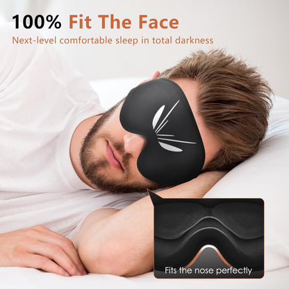Sleep Mask for Side Sleeper Women Men, Eye Mask for Sleeping Light Blocking, 3D Contoured Cup Sleeping Mask, Soft Breathable Sleep Eye Mask with Adjustable Elastic Strap for Travel (Pastel Blue)