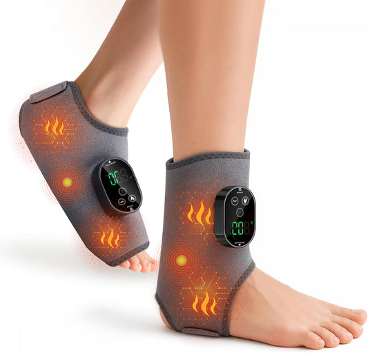 AWIL 3-in-1 Wireless Ankle and Foot Massager Heating Vibration Support Wrap for Daily Ankle Care