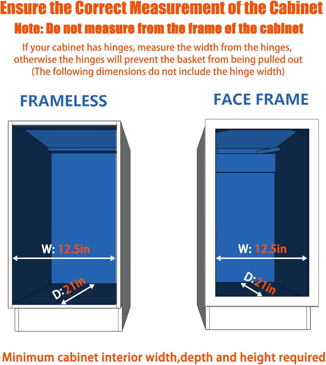 ROOMTEC Pull Out Cabinet Organizer, Pull Out Shelves 5½" W x 21½" D, Heavy Duty Cabinet Drawers Slide Out Kitchen Organizers Storage Shelf