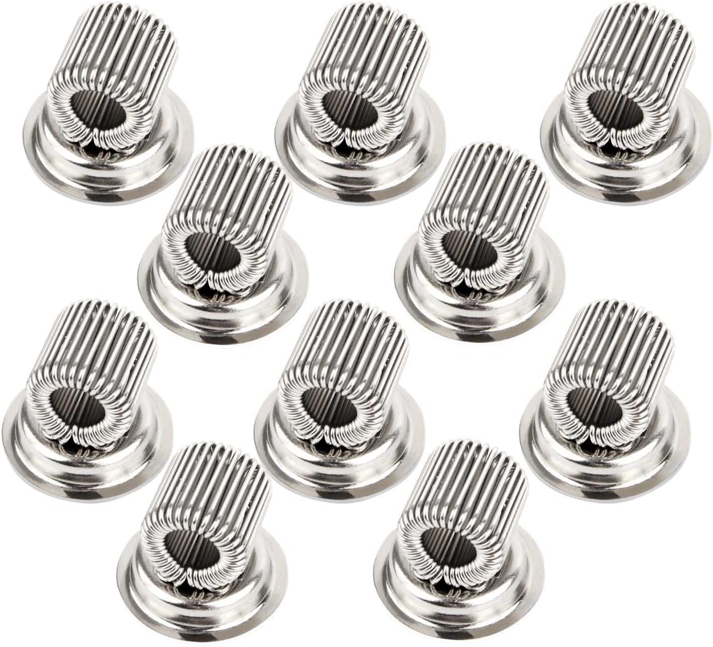 (10 Pack) Magnetic Pen Holder Clip, Stainless Pen Holder Clip with Adjustable Spring Loop, Magno Magnetic Pencil Holder for Refrigerator Whiteboard Erase Board and Bulletin Board Map