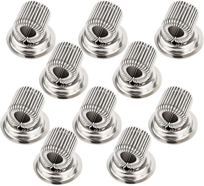 (10 Pack) Magnetic Pen Holder Clip, Stainless Pen Holder Clip with Adjustable Spring Loop, Magno Magnetic Pencil Holder for Refrigerator Whiteboard Erase Board and Bulletin Board Map