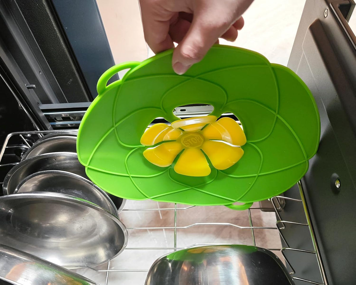 Spill Stopper Lid Cover 11 Inch Silicone Pot Boil Over Preventer for Pans and Pots