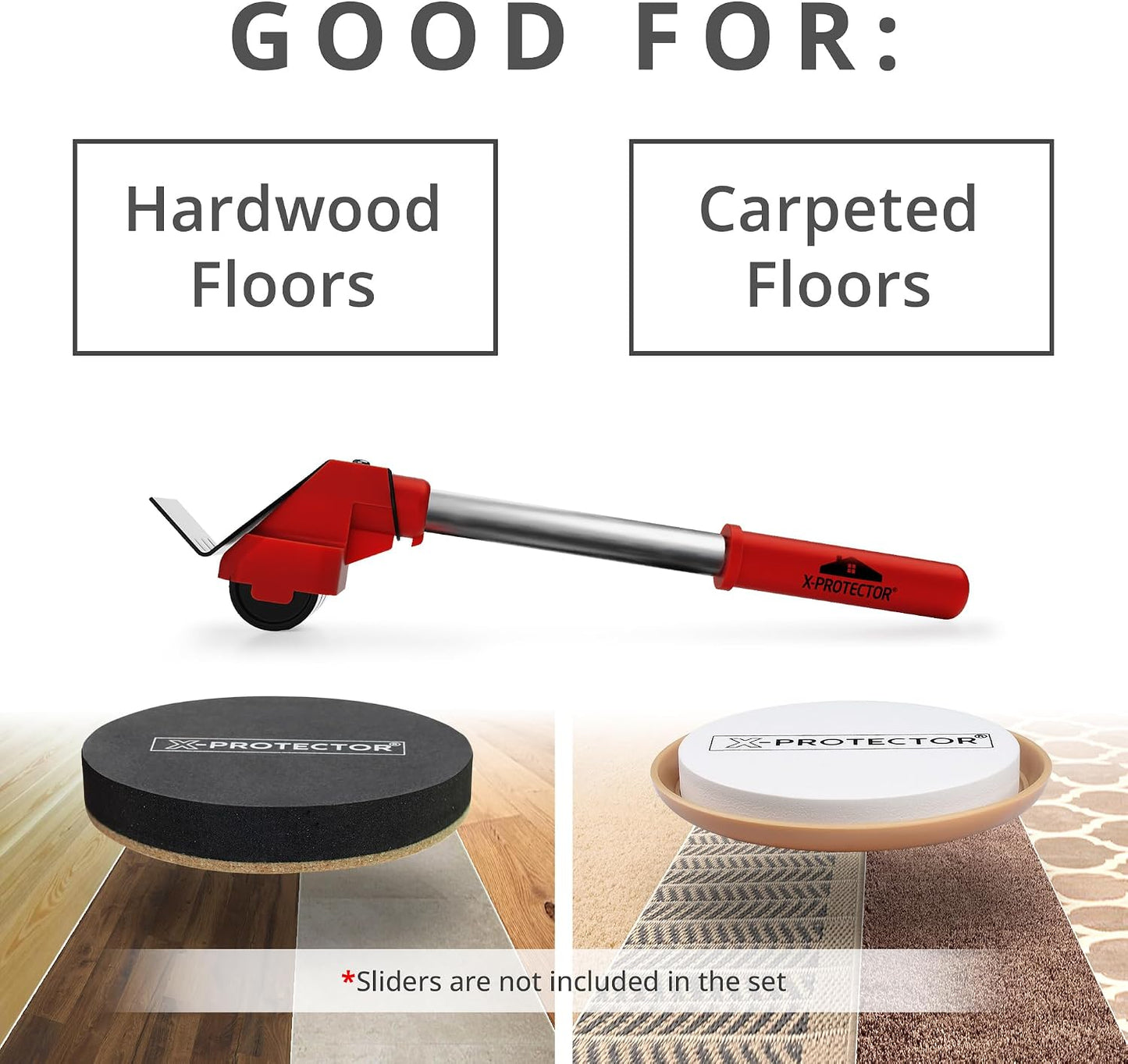 X-Protector Furniture Lifter Tool - Premium Furniture Jack Lifting Tool | Lift Furniture Easily - Appliance Lifter with 4.3" Adjustable Height - Ideal Jack to Lift Furniture Easily with No Effort
