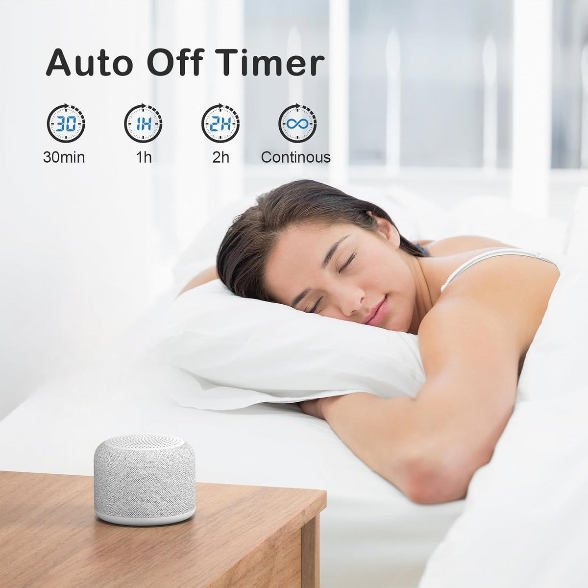 REACHER Travel White Noise Sound Machine, Small Bluetooth Speaker for Sleep